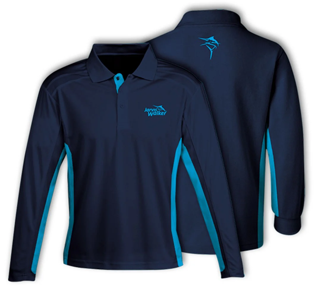 Jarvis Walker Long Sleeve Tournament Navy Blue Fishing Shirt - Image 4